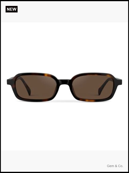 Slim rectangular sunglasses with anti-reflective lenses, 90s compact frame,
